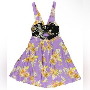 Free People Womens Baby It's You A-line Dress, Purple, Size Large